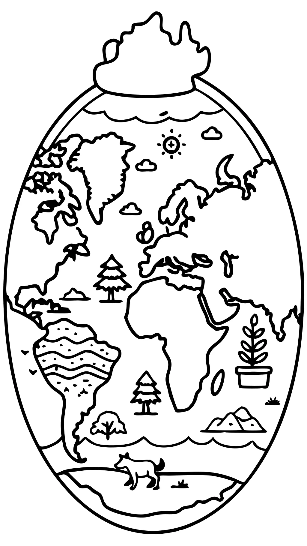 continent coloring pages